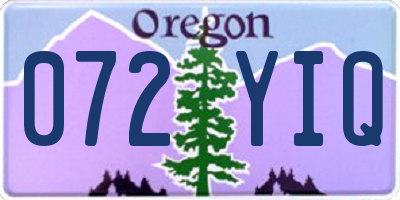 OR license plate 072YIQ
