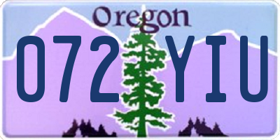 OR license plate 072YIU