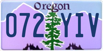 OR license plate 072YIV