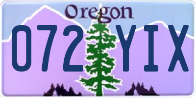 OR license plate 072YIX