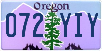 OR license plate 072YIY
