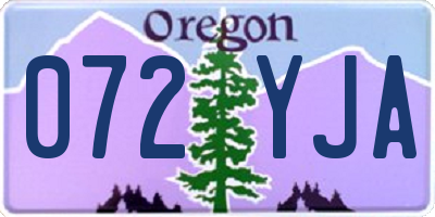 OR license plate 072YJA