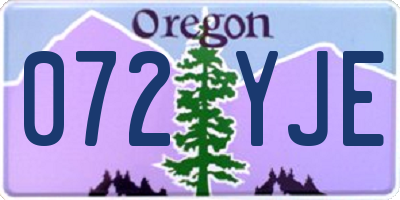 OR license plate 072YJE
