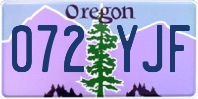 OR license plate 072YJF