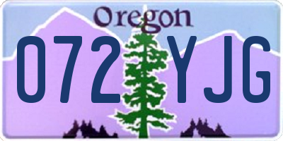 OR license plate 072YJG