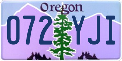 OR license plate 072YJI