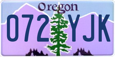 OR license plate 072YJK