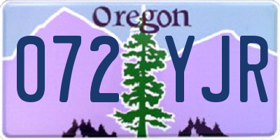 OR license plate 072YJR