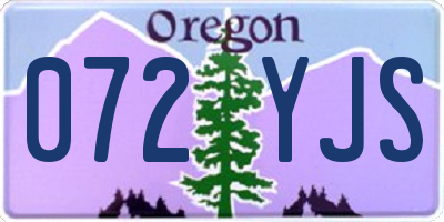 OR license plate 072YJS