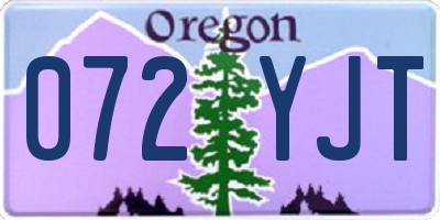 OR license plate 072YJT
