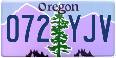 OR license plate 072YJV