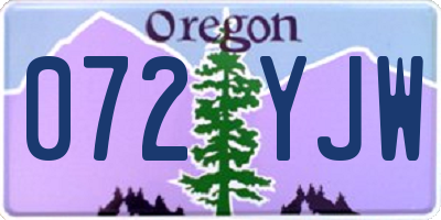 OR license plate 072YJW