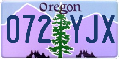 OR license plate 072YJX