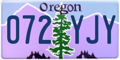 OR license plate 072YJY