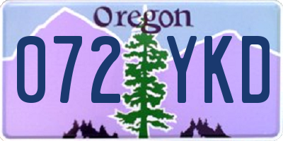 OR license plate 072YKD