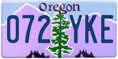 OR license plate 072YKE