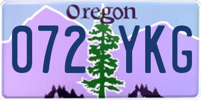 OR license plate 072YKG