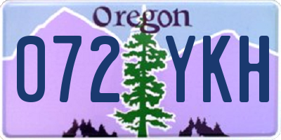 OR license plate 072YKH