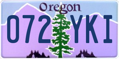 OR license plate 072YKI