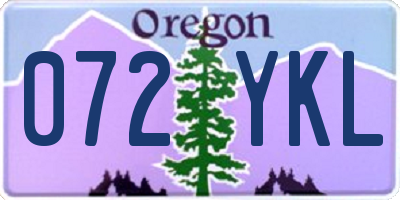OR license plate 072YKL