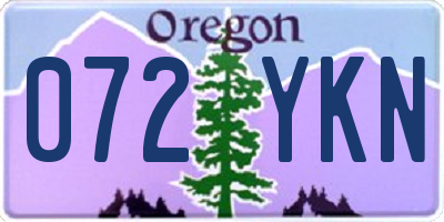 OR license plate 072YKN