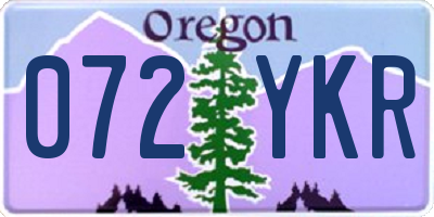 OR license plate 072YKR
