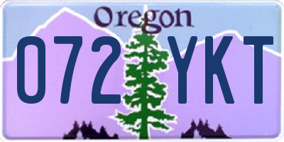 OR license plate 072YKT
