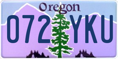 OR license plate 072YKU