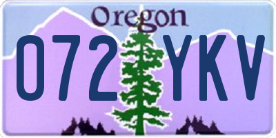 OR license plate 072YKV