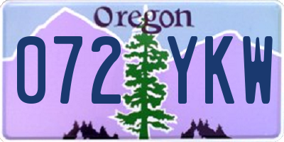 OR license plate 072YKW
