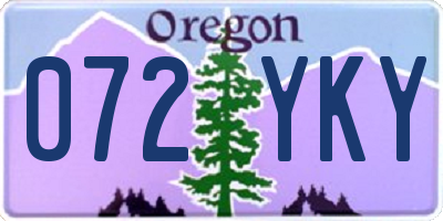 OR license plate 072YKY