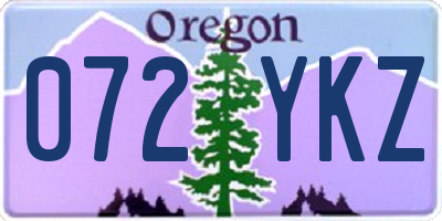 OR license plate 072YKZ