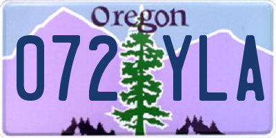 OR license plate 072YLA