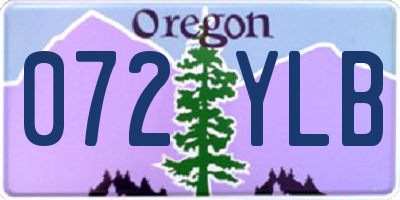 OR license plate 072YLB