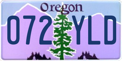 OR license plate 072YLD