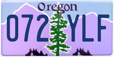 OR license plate 072YLF