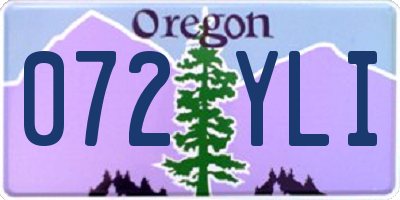 OR license plate 072YLI
