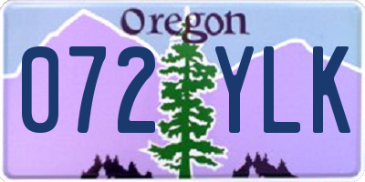 OR license plate 072YLK