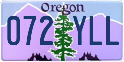 OR license plate 072YLL
