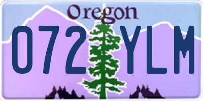 OR license plate 072YLM