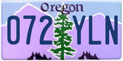 OR license plate 072YLN