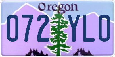 OR license plate 072YLO