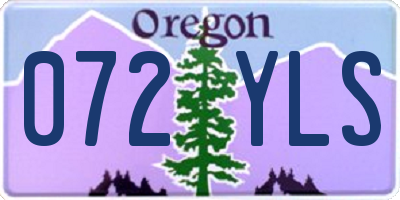 OR license plate 072YLS