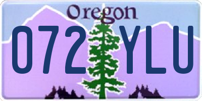 OR license plate 072YLU