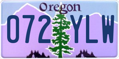 OR license plate 072YLW