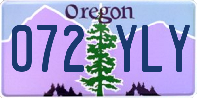 OR license plate 072YLY
