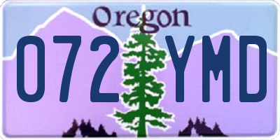 OR license plate 072YMD