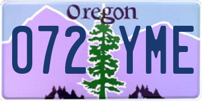 OR license plate 072YME