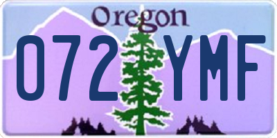 OR license plate 072YMF