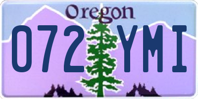 OR license plate 072YMI